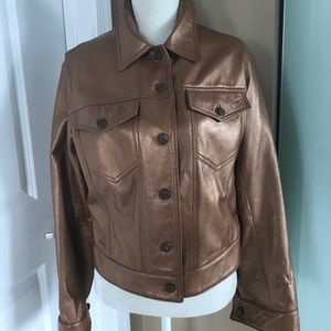 Copper leather jacket that will says WOW!